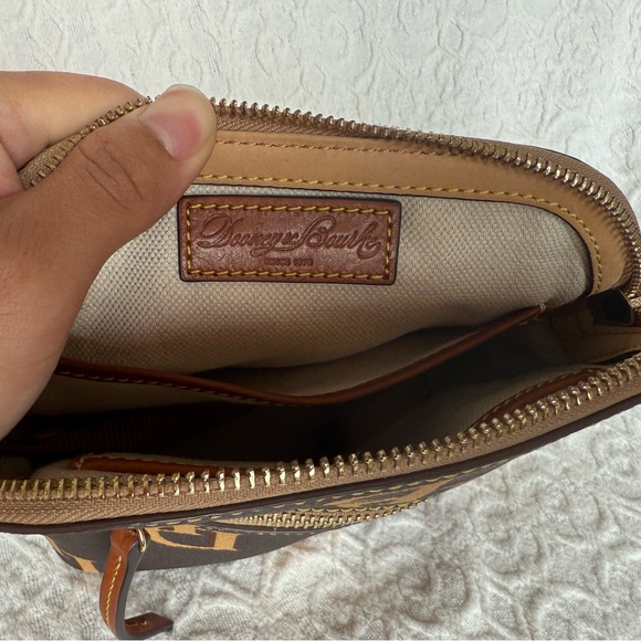 Dooney & Bourke Monogram Domed Brown and Tan Crossbody Bag - Picture 12 of 13